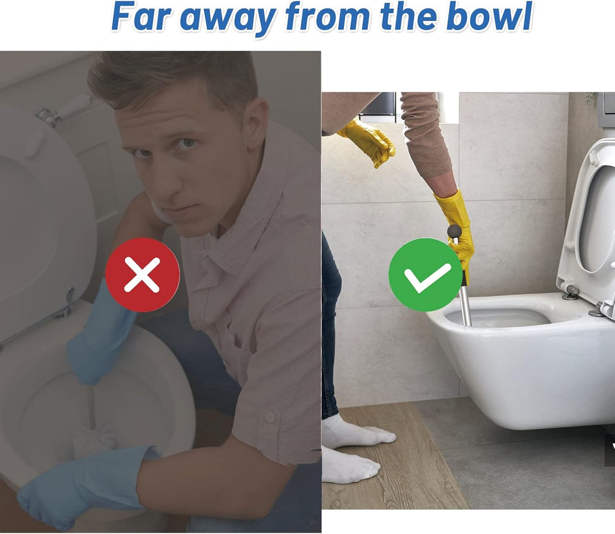Pumice Stone Toilet Bowl Cleaner Toilet Deep Cleaning,Bathroom Cleaner Brush with Long Handle for