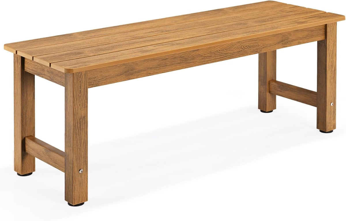 Outdoor Bench, 2-Person Poly Lumber Garden Bench, All-Weather Patio Bench Will not Rot and Fade for