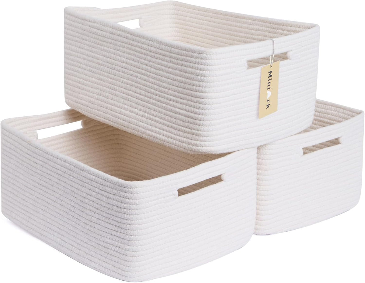 Large Storage Baskets for Shelves, Closet Organizers Bins for Clothes Blanket Towels, Baby Nursery