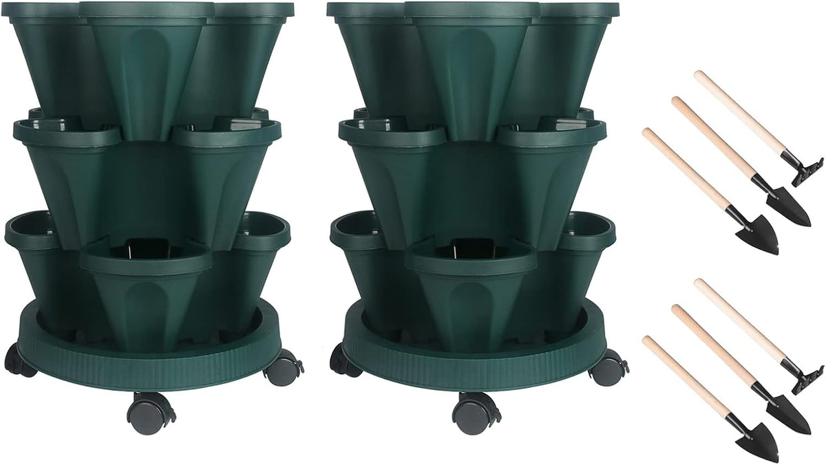 Vertical Planter 3 Tier Stackable Planters Garden Planters Strawberry Herb Flower and Vegetable