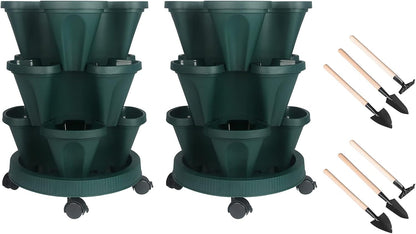 Vertical Planter 3 Tier Stackable Planters Garden Planters Strawberry Herb Flower and Vegetable