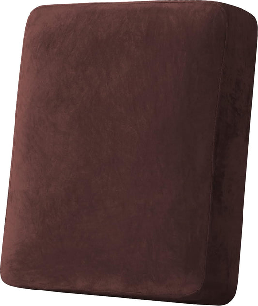H.VERSAILTEX Velvet Stretch Couch Cushion Cover Plush Cushion Slipcover for Chair Cushion Furniture