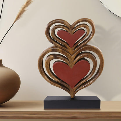 Decozen Gifts for Mom - Wooden Heart Sculpture - Mother's Day Birthday Gifts, Home, Office, Living