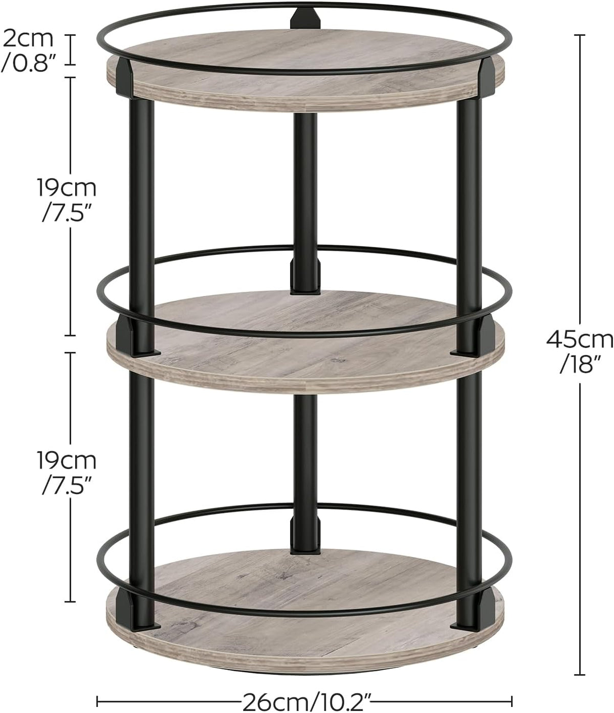 3-Tier Lazy Susan Organizer, Rotating Spice Rack, Spinning Organizer, Industrial Turntable Spice