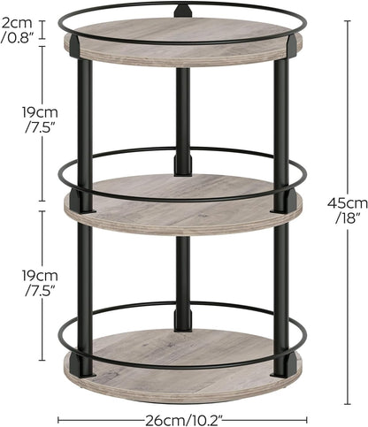 3-Tier Lazy Susan Organizer, Rotating Spice Rack, Spinning Organizer, Industrial Turntable Spice