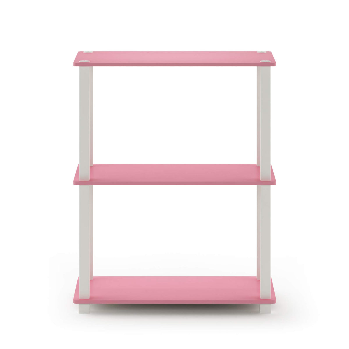 Furinno TURN-S-TUBE Storage Shelves, 3-Tier Book Shelf, Corner Shelf, Toolless Open Shelves, for