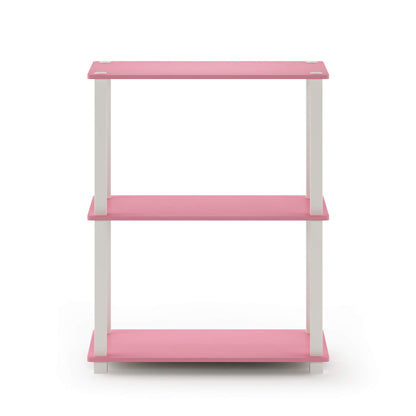 Furinno TURN-S-TUBE Storage Shelves, 3-Tier Book Shelf, Corner Shelf, Toolless Open Shelves, for