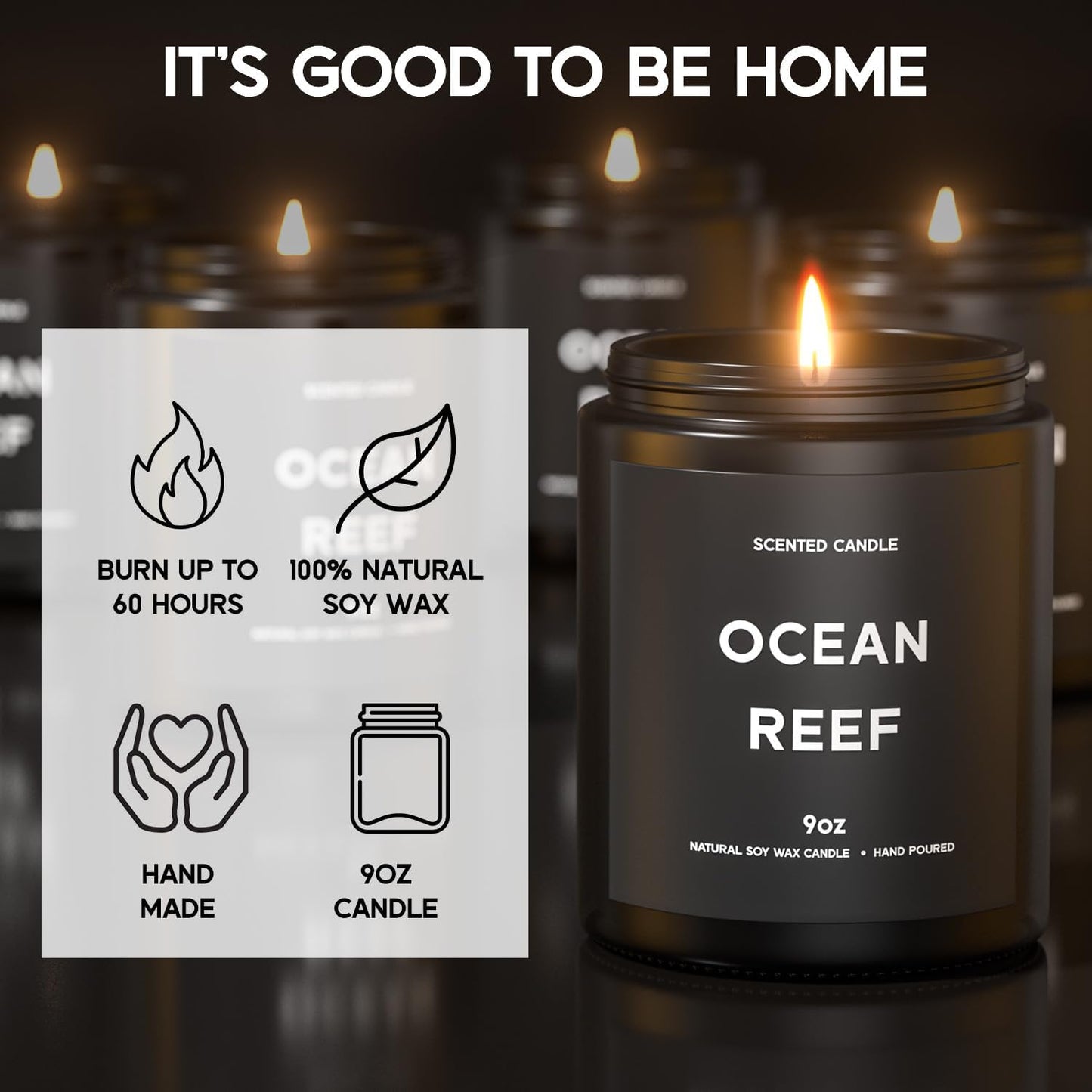 Ocean Reef Candle, 9oz Scented Candle for Men, Scented Candles for Home, Gifts for Men
