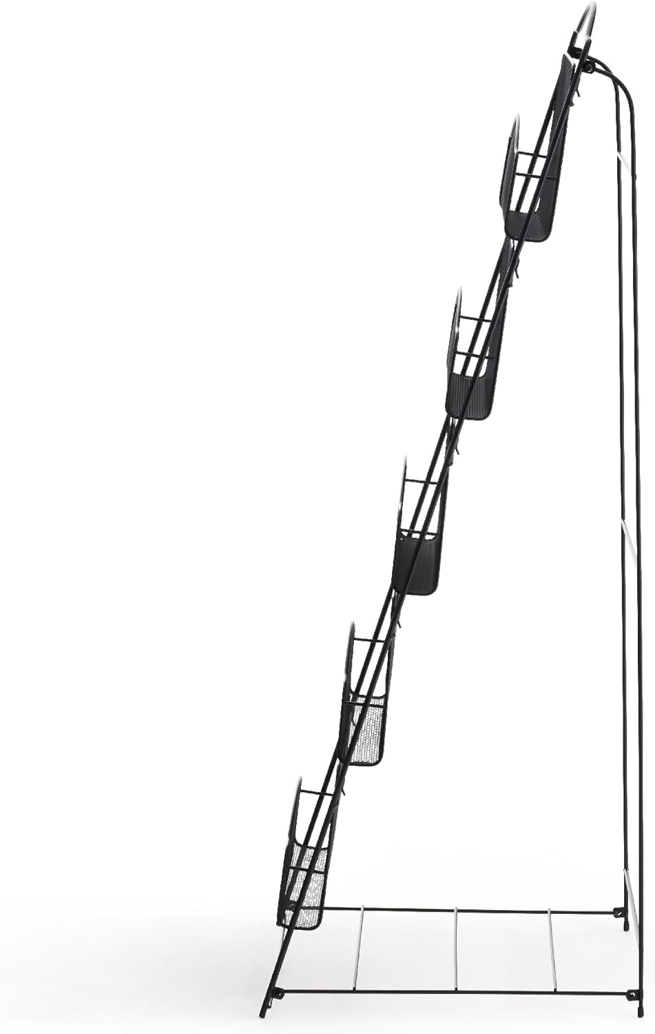Safco Onyx Mesh Magazine Holder, Ladder Style Display Rack with 5 Pockets, Brochure Organizer
