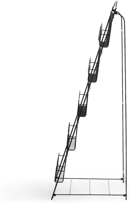 Safco Onyx Mesh Magazine Holder, Ladder Style Display Rack with 5 Pockets, Brochure Organizer