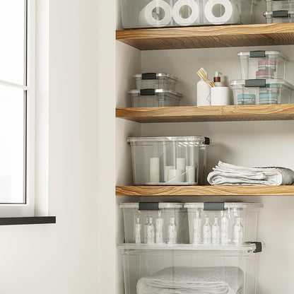 Superio Clear Storage Boxes with Lids, 49 Quart Plastic Container Bins for Organizing, Stackable