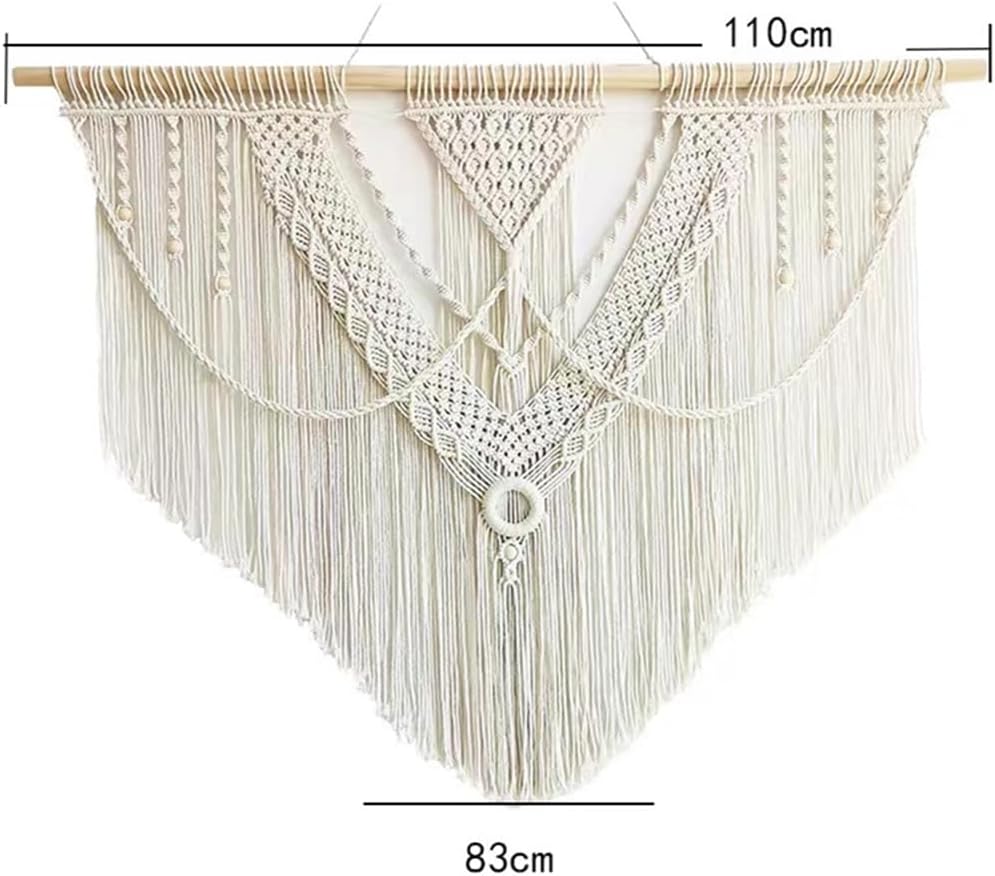 guzhiou large macrame wall hanging - Boho Tapestry Macrame Wall Decor Art- Chic Bohemian Handmade