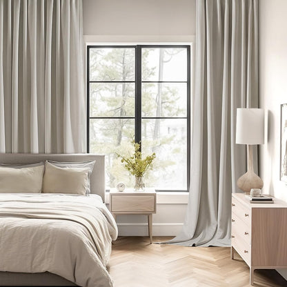 MIULEE Natural Back Tab Blackout Curtains 108 Inch Long 2 Panels Set for Bedroom, Rod Pocket/Pinch