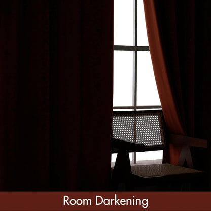 MIULEE Burnt Orange Velvet Curtains Thermal Insulated Blackout Curtain Fall Drapes for Bedroom