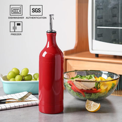 Sweejar Large Ceramic Olive Oil Dispenser Bottle, Opaque Oil Cruet Protects Oil to Reduce