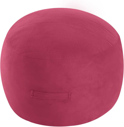 MeMoreCool Round Stuffed Pouf Ottoman Foot Rest, Floor Pouf Foot Stool with Soft Foam Chunk