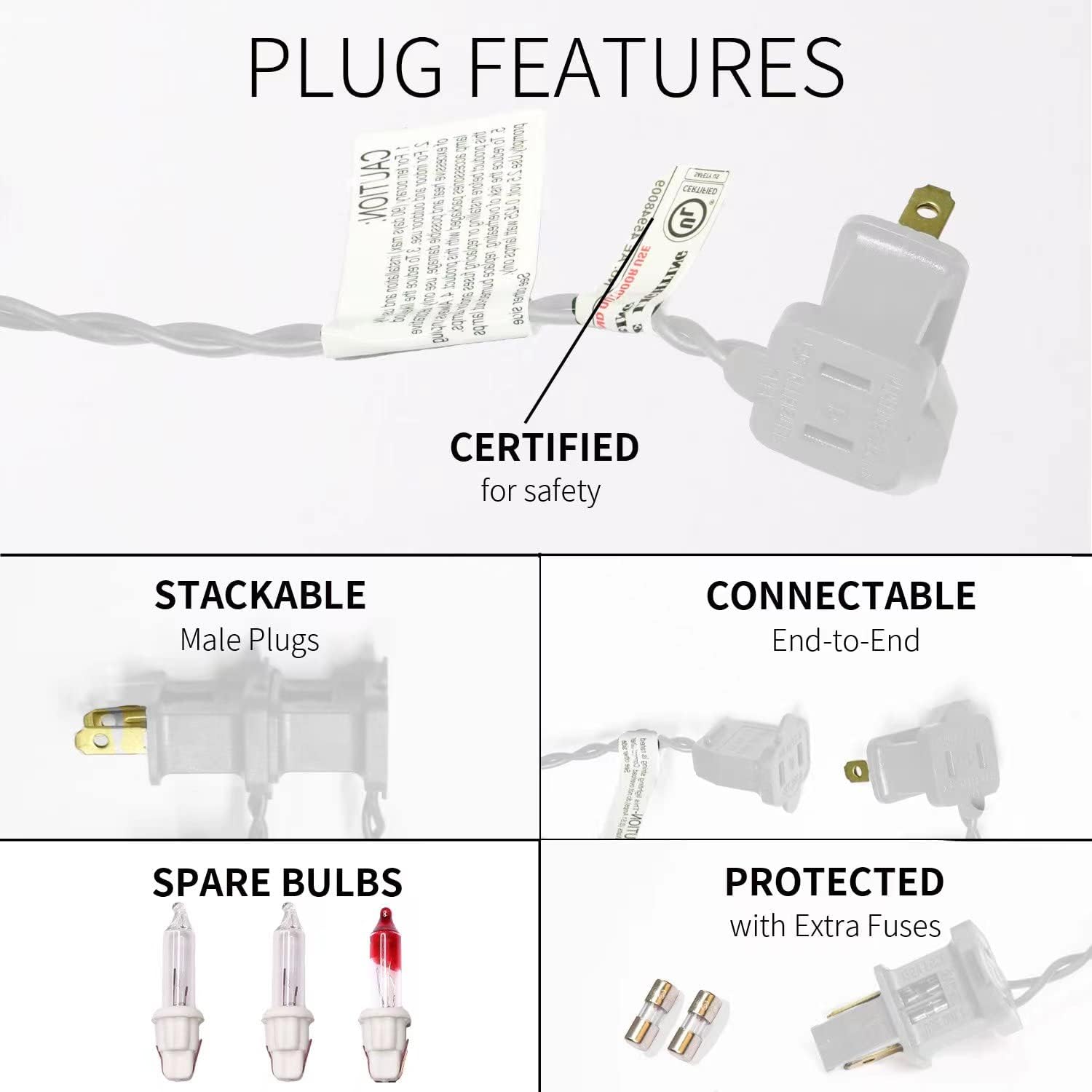 100LIGHTS Multi Easter Mini String Lights，Connectors Christmas Decorative Lights 19.6 UL Certified