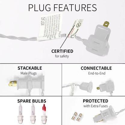 100LIGHTS Multi Easter Mini String Lights，Connectors Christmas Decorative Lights 19.6 UL Certified