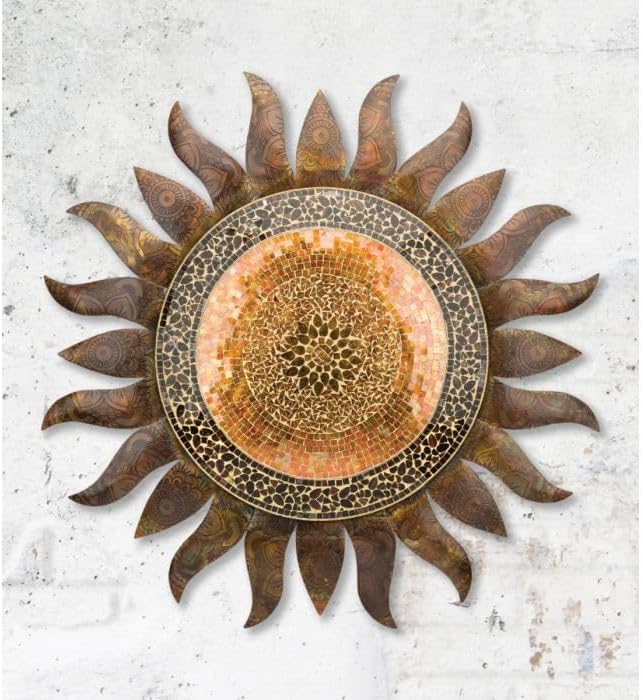 Regal Art & Gift Gold Large Metal Sun Wall Decor - 36 Inch | Indoor Outdoor Rust-Resistant Sunburst