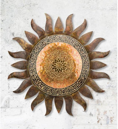 Regal Art & Gift Gold Large Metal Sun Wall Decor - 36 Inch | Indoor Outdoor Rust-Resistant Sunburst