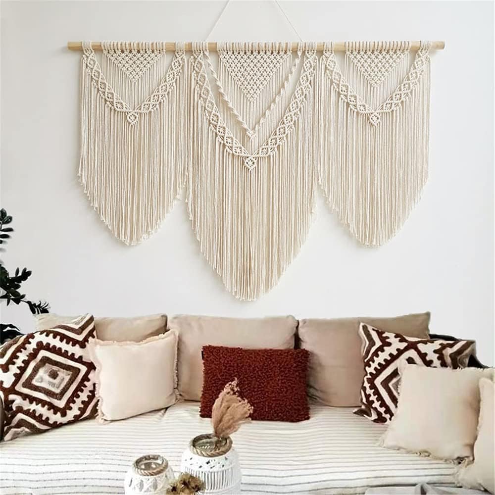 large macrame wall hanging - Boho Tapestry Macrame Wall Decor Art- Chic Bohemian Handmade Woven