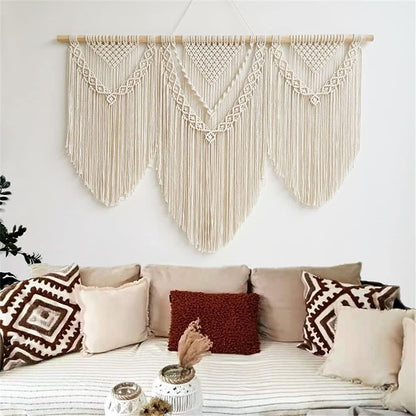 large macrame wall hanging - Boho Tapestry Macrame Wall Decor Art- Chic Bohemian Handmade Woven