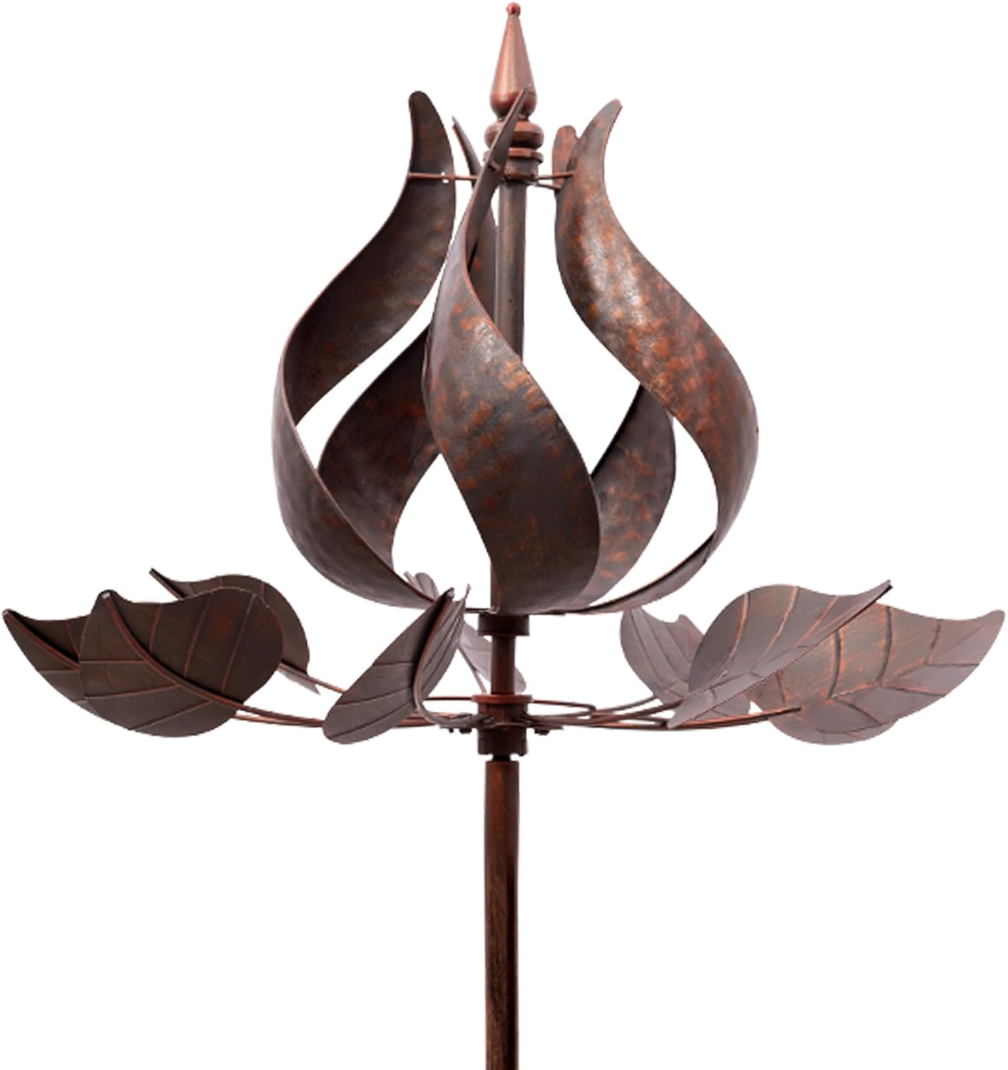 Wind Spinners Outdoor - Large Tulip Metal Bronze Color Wind Sculptures & Spinner, Kinetic Gift