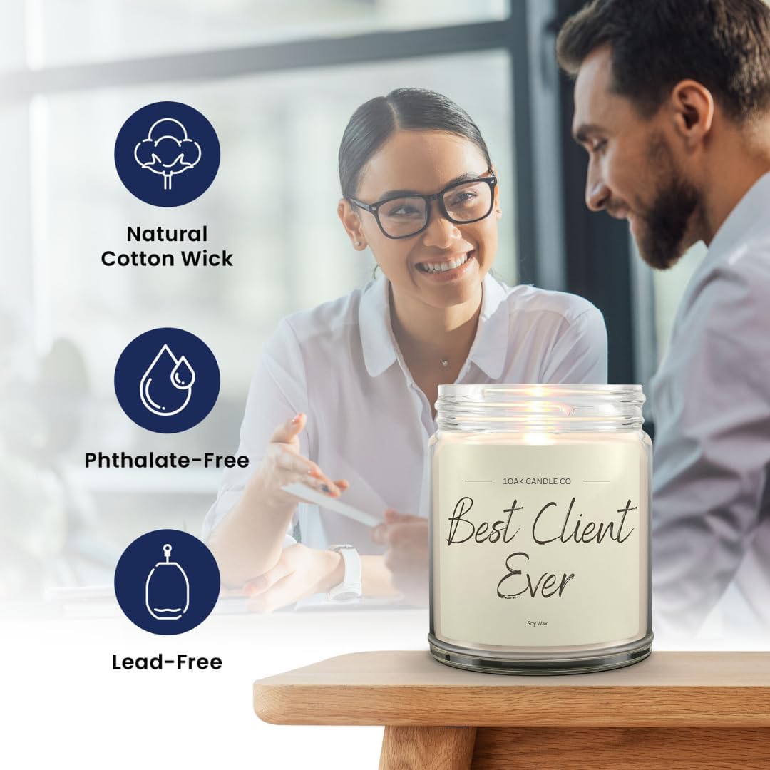 1OAK Vanilla Scented Candles - Appreciation Gifts for Clients - Client Candle - Thank You Client
