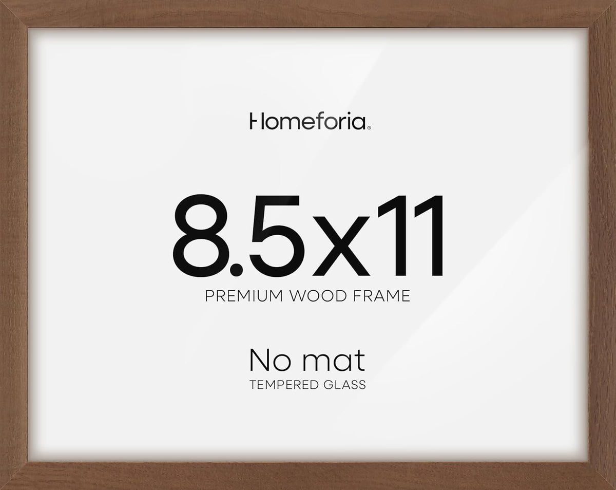 Homeforia Diploma Frame 8.5 x 11 Brown Wood, High End Dark Oak 8.5x11 Certificate Frames, 11x8.5