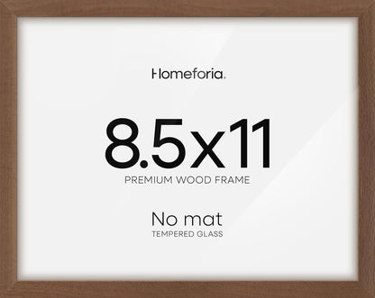 Homeforia Diploma Frame 8.5 x 11 Brown Wood, High End Dark Oak 8.5x11 Certificate Frames, 11x8.5