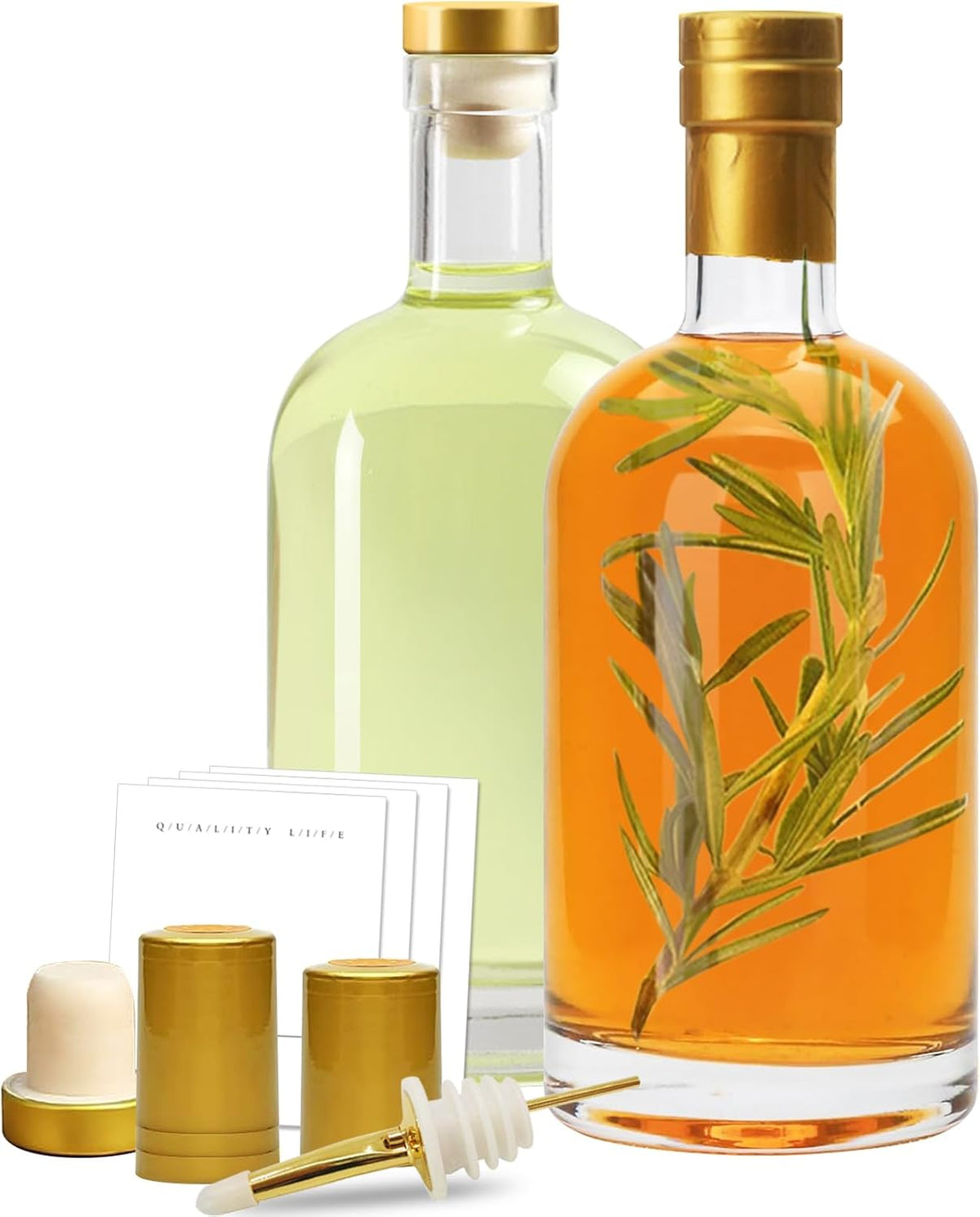 Olive Oil Dispenser Bottle for Kitchen, Clear Glass Oil and Vinegar Dispenser Set, Coffee Syrup
