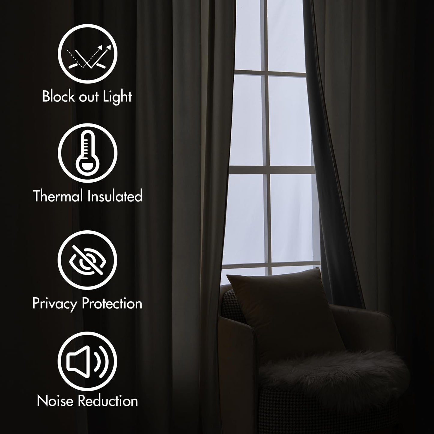 MIULEE Cream Beige Velvet Curtains 108 inches Long 2 Panels - Luxury Pinch Pleated Room Darkening