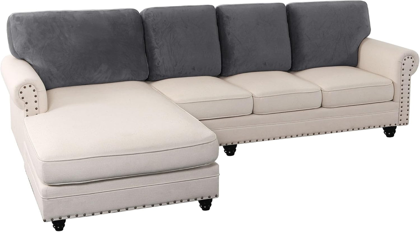 PrinceDeco Sectional Couch Covers Velvet Cushion Covers for Sectional Couch Washable Cushion Covers