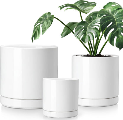 vancasso Ceramic Planters, Plant Pots for Indoor Plants, 6.25+8.25+10.25 Inch Ceramic Pots for