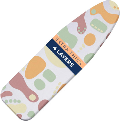 Ironing Board Cover and Pad Extra Thick Heavy Duty Padded 4 Layers Non Stick Scorch and Stain