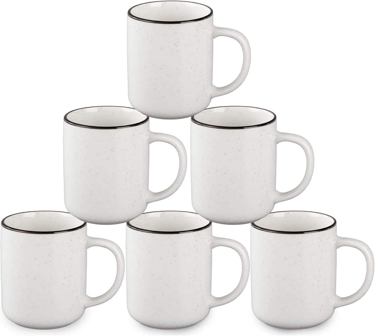 Ceramic Coffee Mug 12 oz Porcelain Coffee Mugs Set of 6 - Ceramic Coffee Cups with Handle and