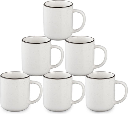 Ceramic Coffee Mug 12 oz Porcelain Coffee Mugs Set of 6 - Ceramic Coffee Cups with Handle and