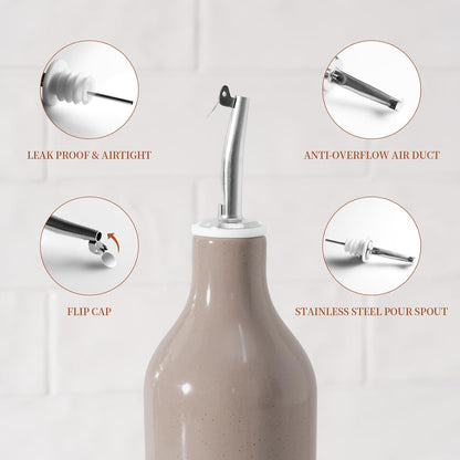famiware Milkyway 16oz Ceramic Olive Oil Dispenser Bottle, Olive Oil and Vinegar Dispenser Bottle