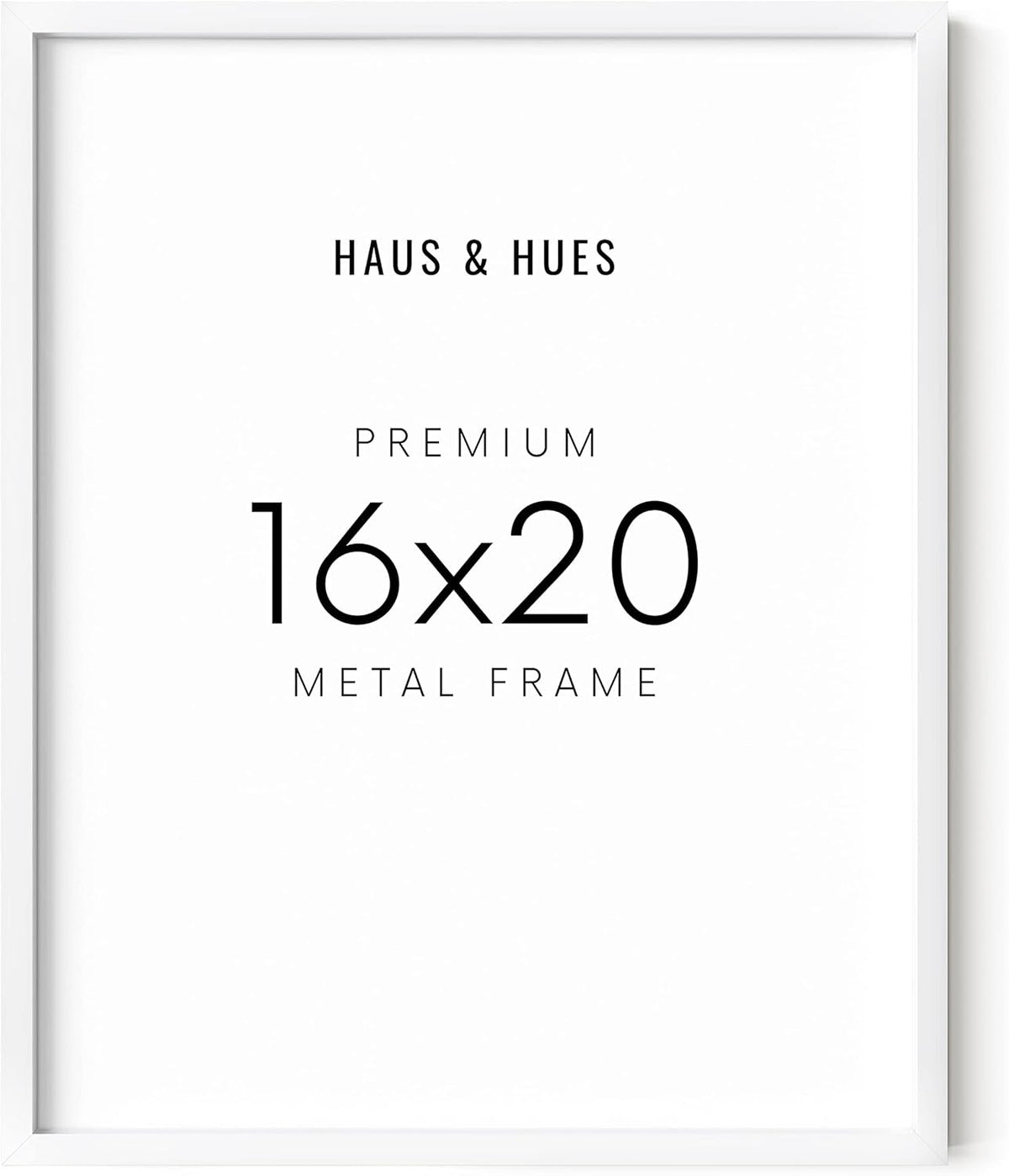 HAUS AND HUES White 16x20 Picture Frame - Modern Aluminum Wall Art Display - Minimalist