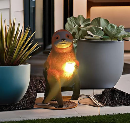 Cute Sloth Solar Light Fairy Garden Accessories Outdoor Figurine Lights Micro Landscape Garden
