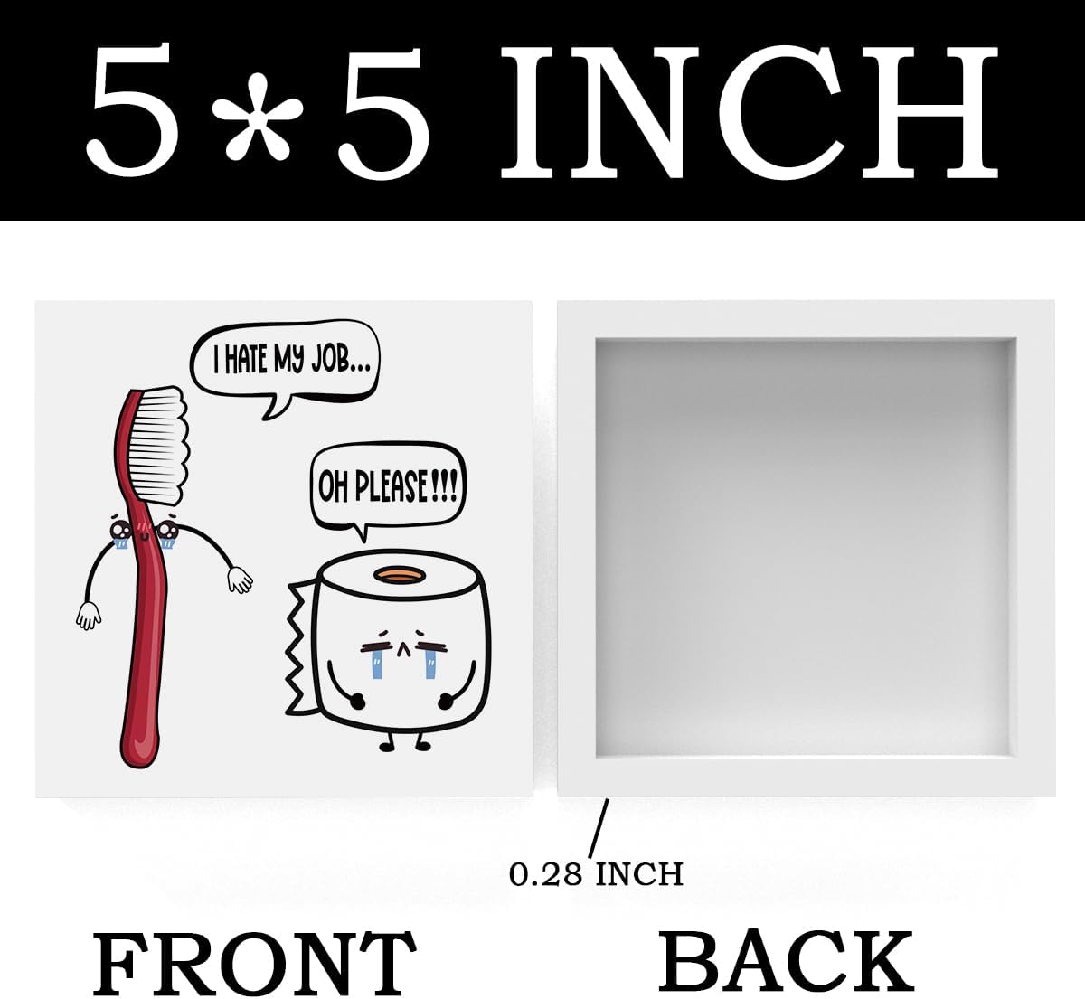 Funny Bathroom Decor, Funny Bathroom Wall Art, Black and White Bathrooms Decoration Decor for