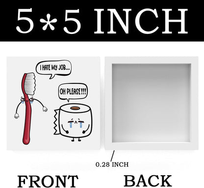 Funny Bathroom Decor, Funny Bathroom Wall Art, Black and White Bathrooms Decoration Decor for