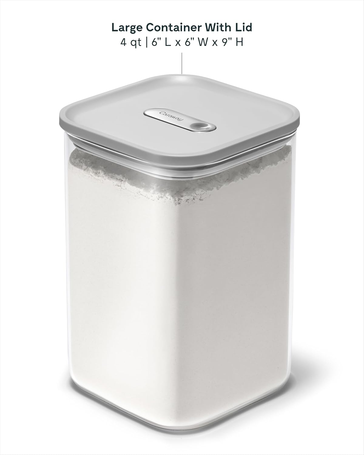 Caraway 4qt Glass Airtight Food Storage Container with Lid – Non-Toxic, BPA-Free Kitchen Storage