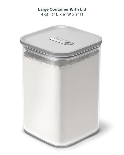 Caraway 4qt Glass Airtight Food Storage Container with Lid – Non-Toxic, BPA-Free Kitchen Storage