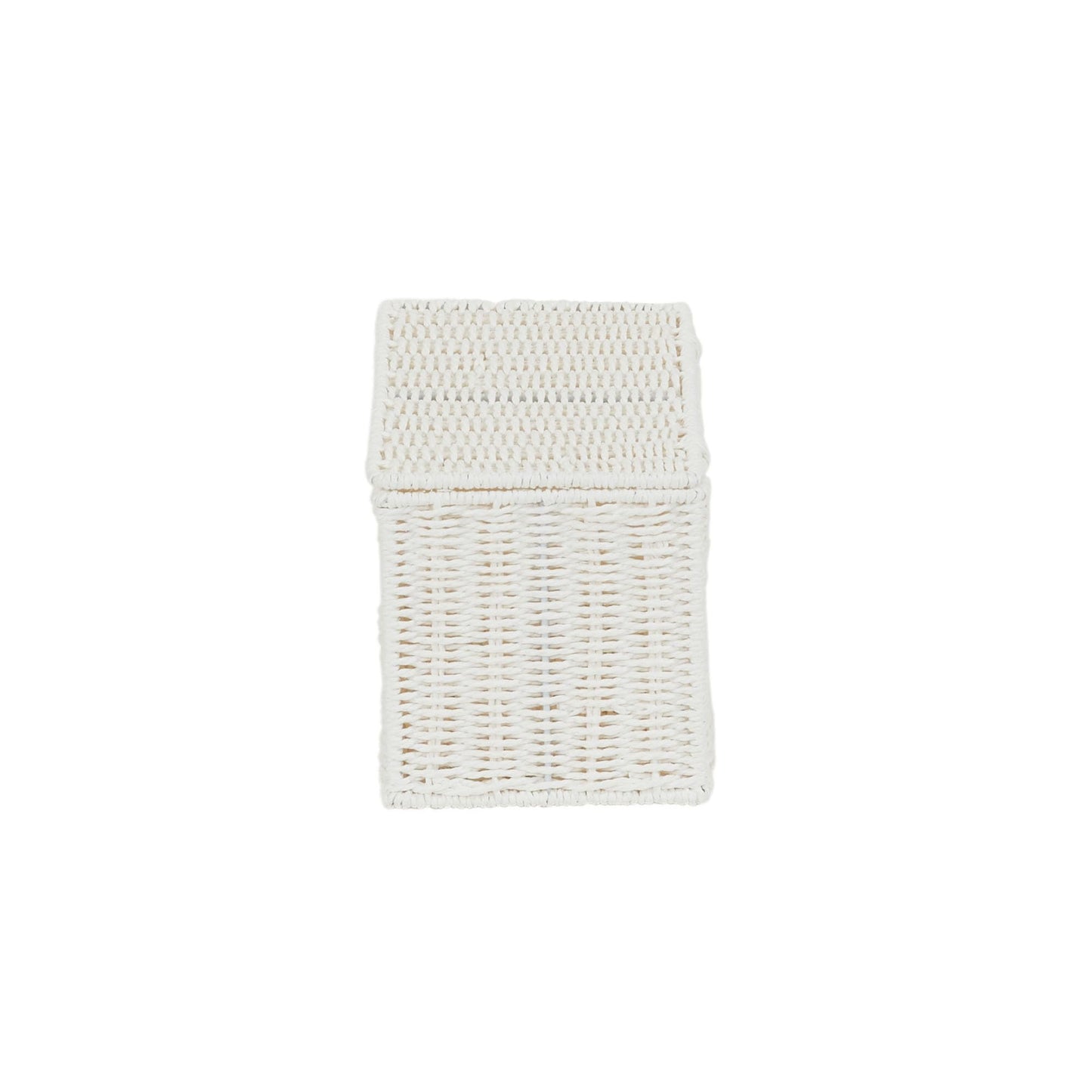 Household Essentials Small Wicker Basket with Lid, Multipurpose Storage Basket for Bathrooms