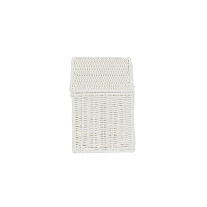 Household Essentials Small Wicker Basket with Lid, Multipurpose Storage Basket for Bathrooms