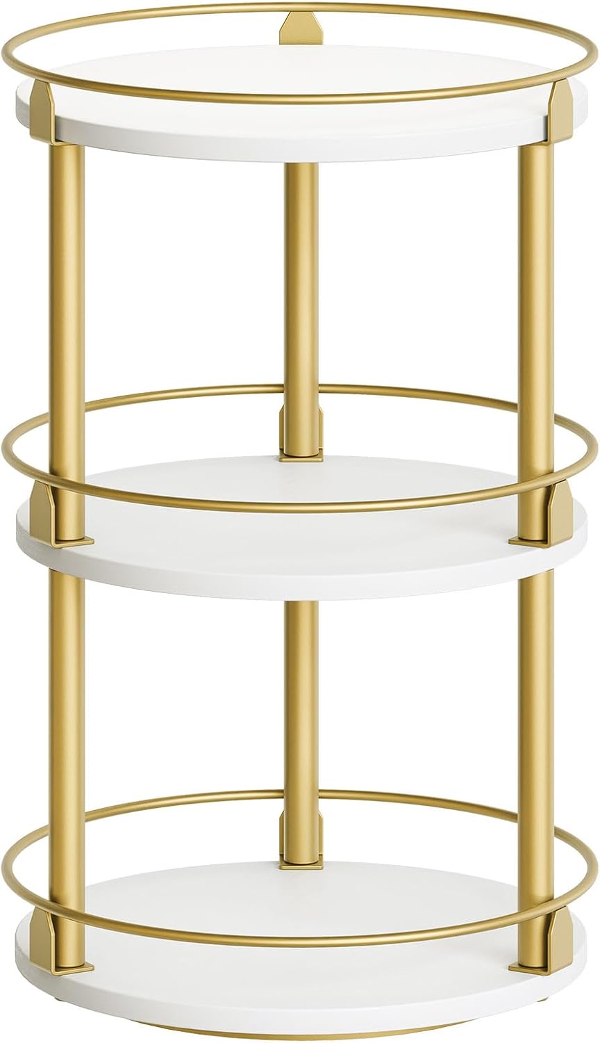 3-Tier Lazy Susan, Rotating Spice Rack, Spinning Organizer, Industrial Turntable Spice Rack for