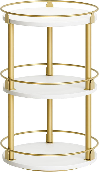 3-Tier Lazy Susan, Rotating Spice Rack, Spinning Organizer, Industrial Turntable Spice Rack for