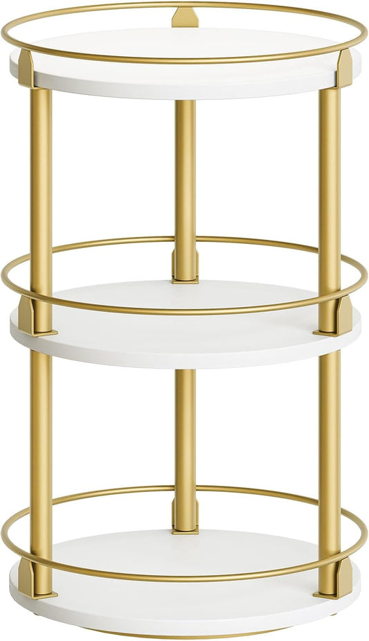 3-Tier Lazy Susan, Rotating Spice Rack, Spinning Organizer, Industrial Turntable Spice Rack for