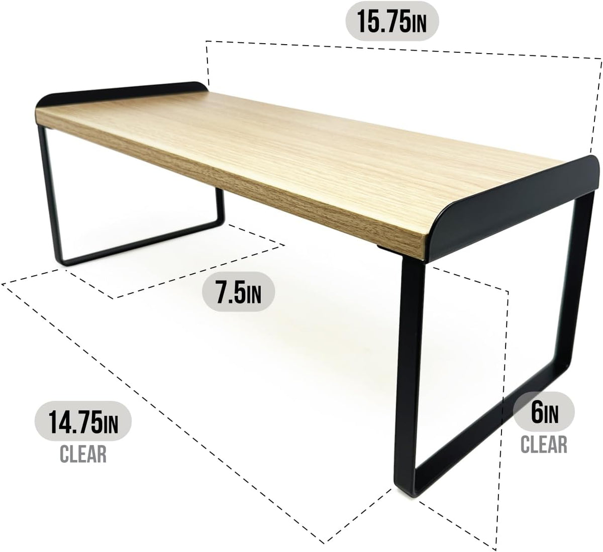 Mitus Shelf Organizer and Storage, Tiered Wood Cabinet Rack for The Kitchen Counter, Bathroom